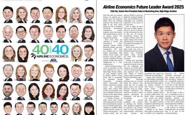 Felix Siu Chosen as Future Leader in Airline Economics’ 40 Under 40 Class of 2025