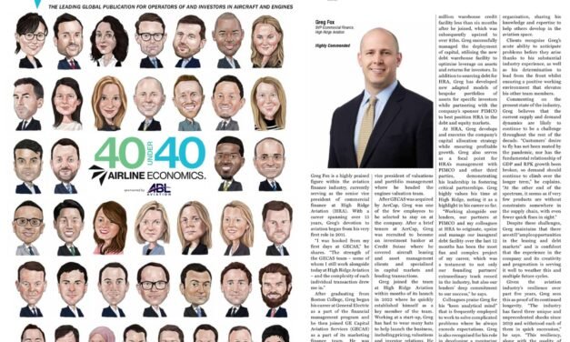 Greg Fox recognized in Airline Economics’ 40 Under 40 Class of 2024